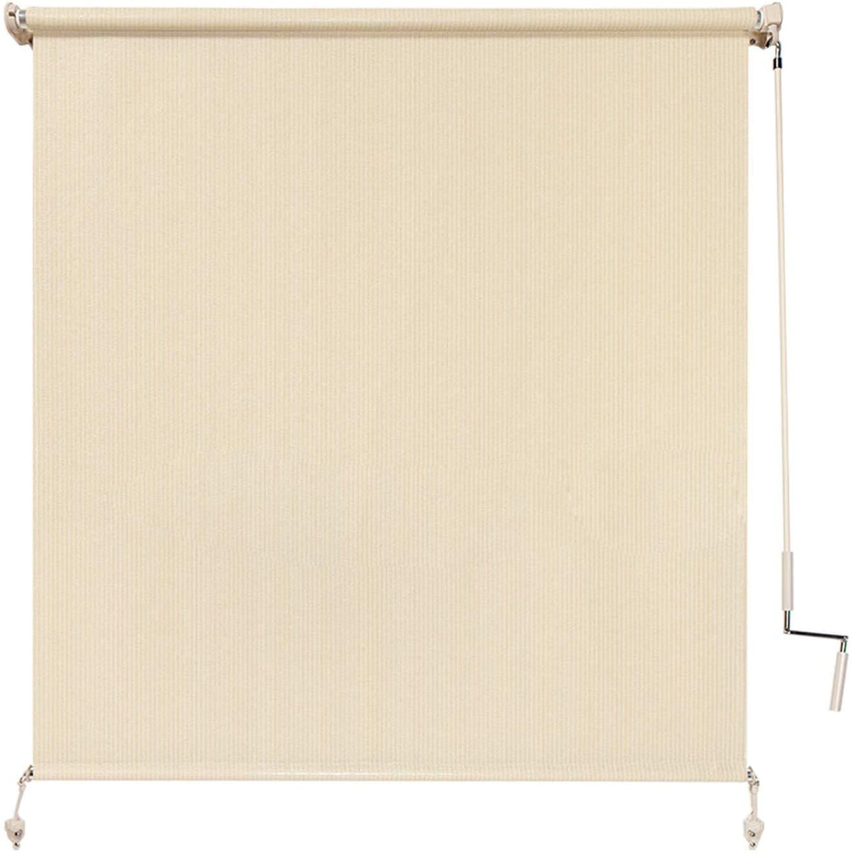 Coolaroo shade shown indoors and outdoors for versatile use.