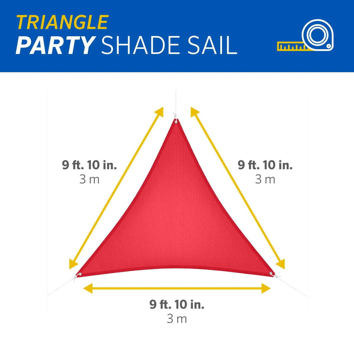 Coolaroo shade sail mounted between trees provides 90% UV block for outdoor use