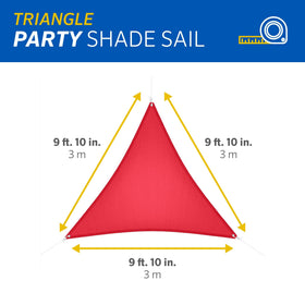 Coolaroo shade sail mounted between trees provides 90% UV block for outdoor use