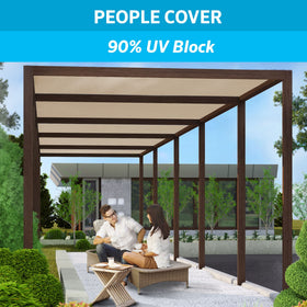 Coolaroo shade fabric easily cut to fit pergolas and patios for quick installation