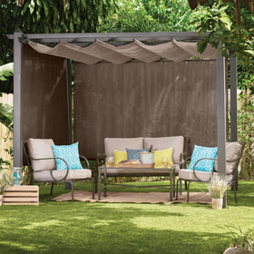 Coolaroo wand-operated shade close-up highlighting smooth adjustment and privacy.