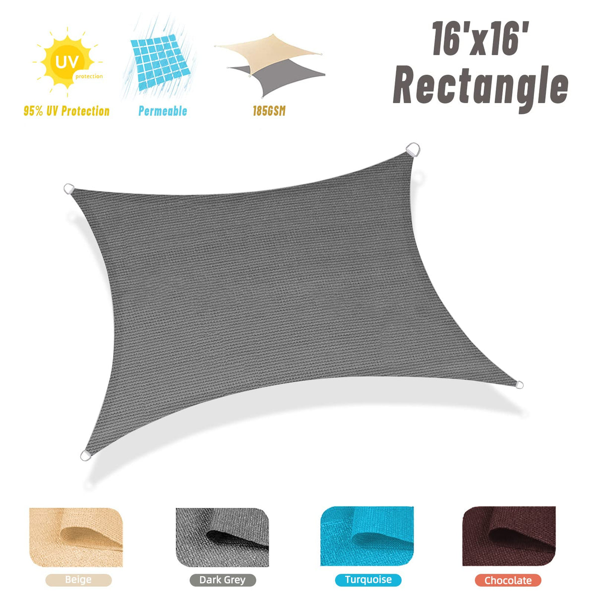 COOLBOYS shade sail with included rope kit for easy installation
