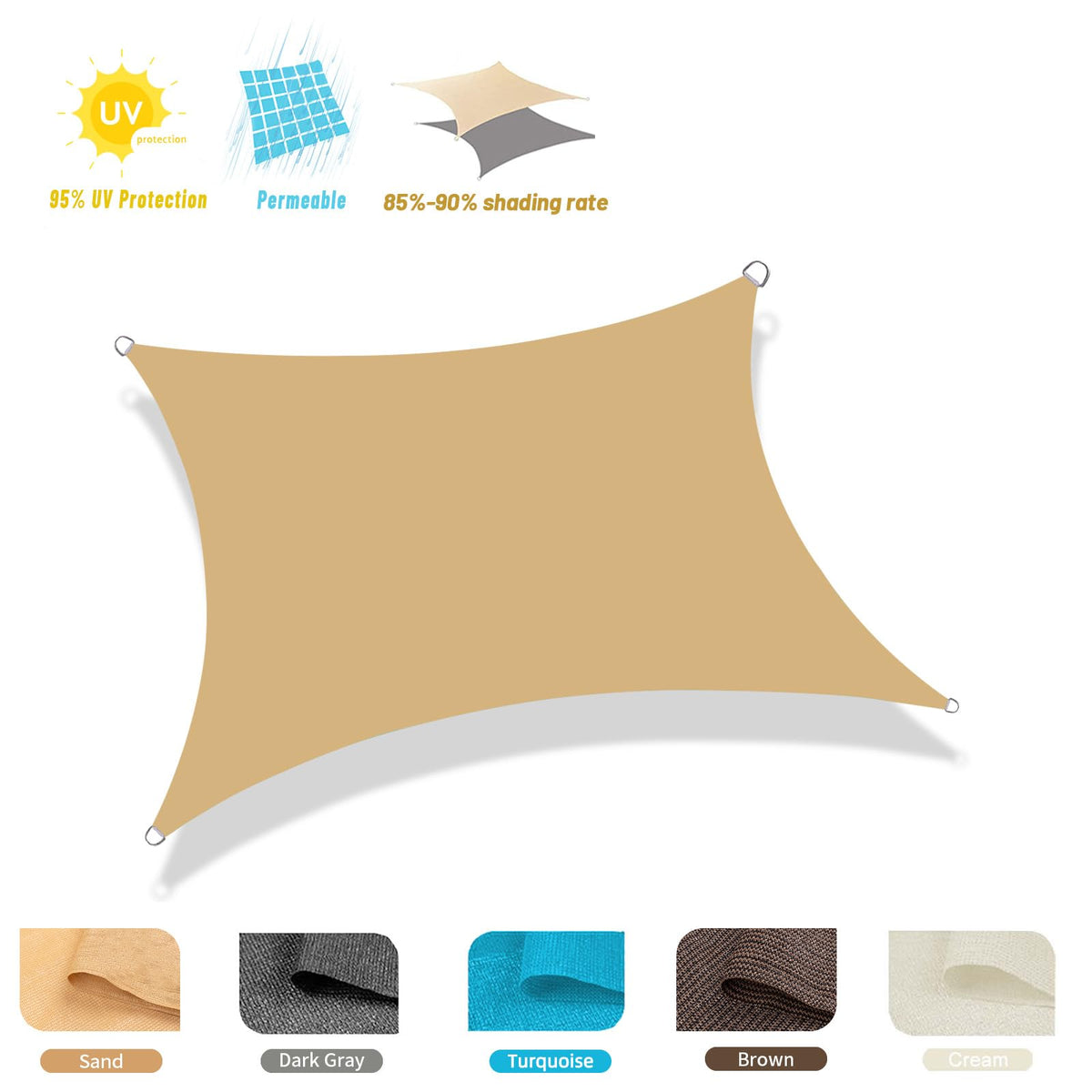 COOLBOYS shade sail suits patio, carport, and pergola settings.