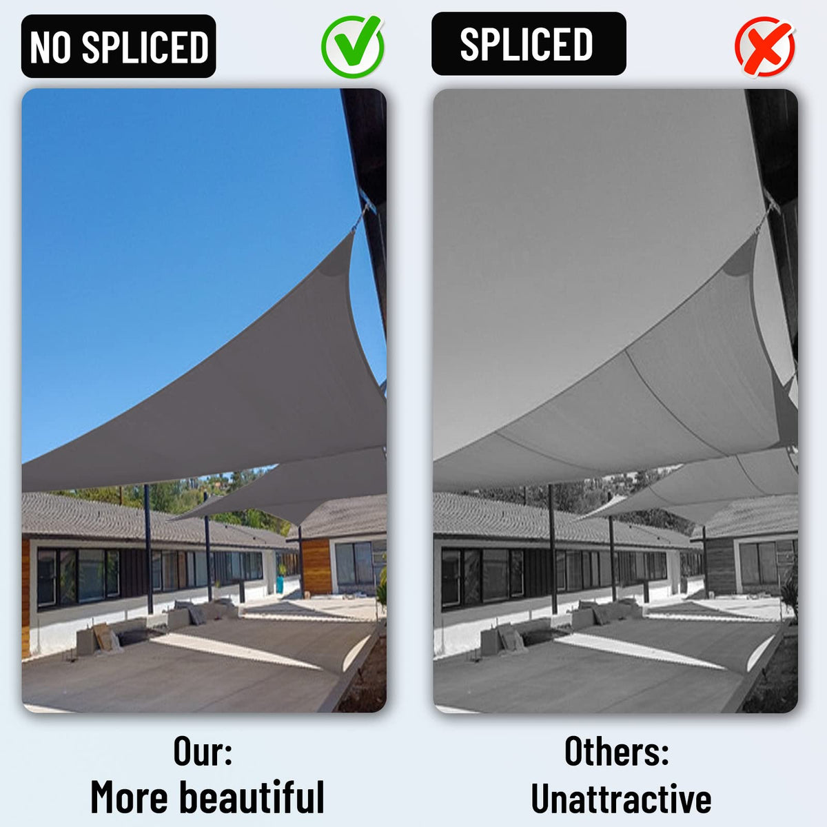 COOLBOYS UV-blocking sail cuts sunlight by up to 95 percent for cooler spaces