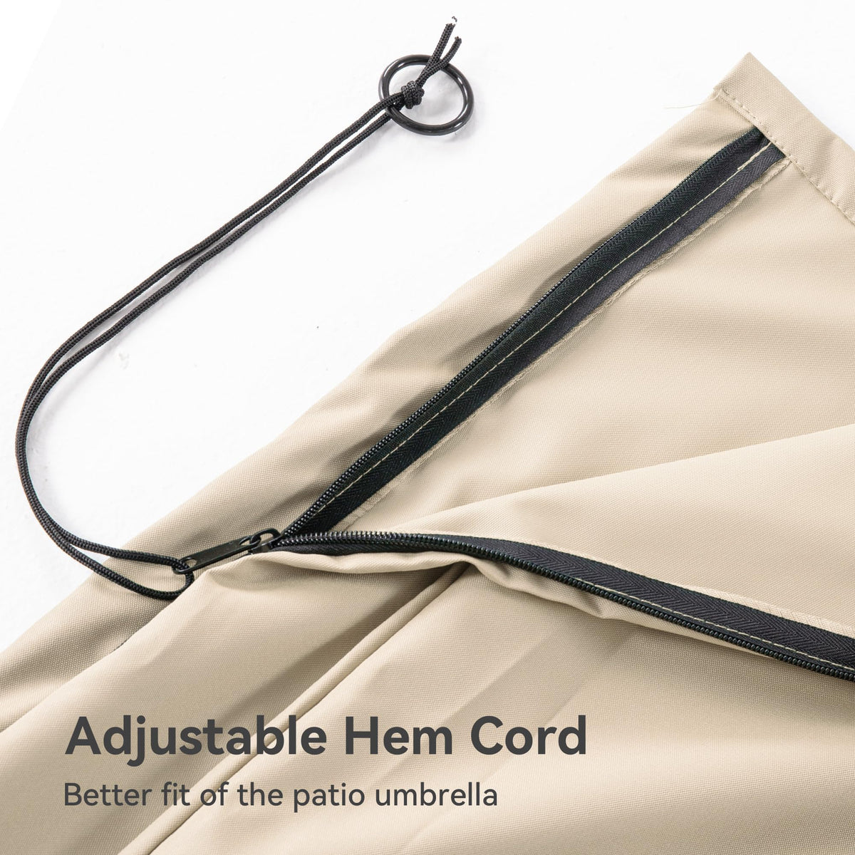 CoolCover by Han dimensions fit 10x10 to 10x13 ft umbrellas.
