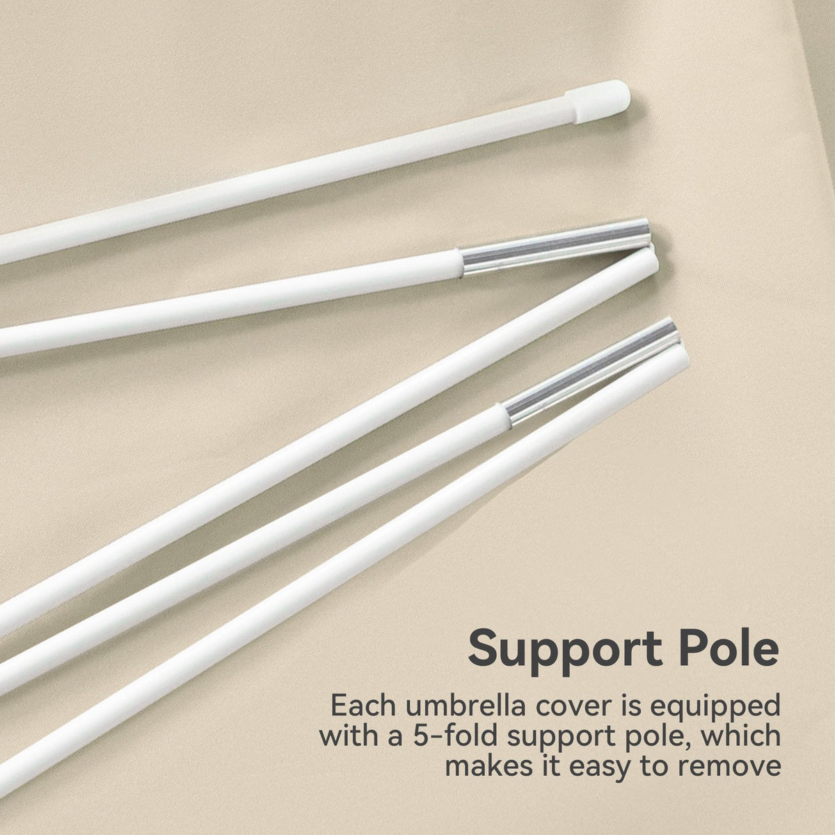 CoolCover by Han includes a five-fold pole for easy setup.