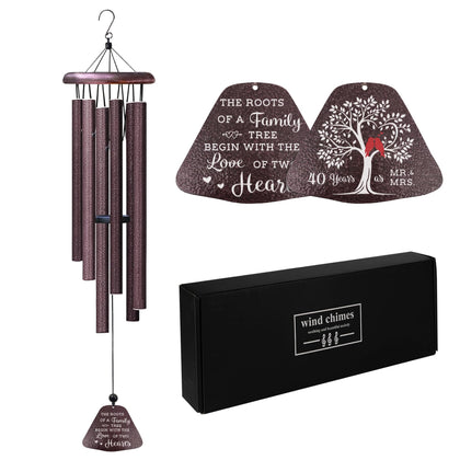Coolertaste 40th anniversary wind chimes create rich outdoor tones.