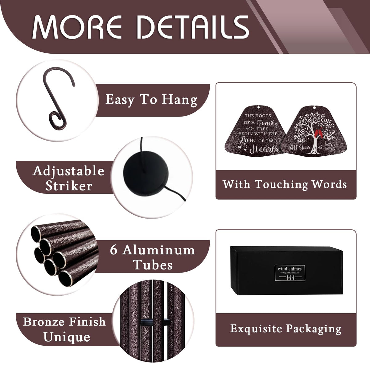 Coolertaste packaging box presents a ready-to-gift wind chime.