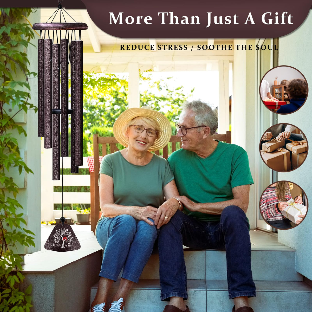 Coolertaste six-tube wind chimes offer deep and bright tones.
