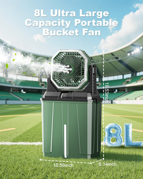 Coolice camping misting fan with 24000mAh battery for all-day outdoor use.
