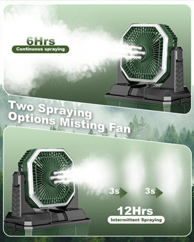Coolice folding misting fan with detachable storage for easy transport.