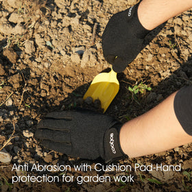 COOLJOB black breathable gloves ideal for outdoor gardening tasks.