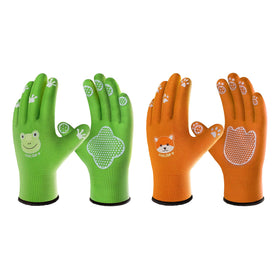 COOLJOB breathable toddler garden gloves with paw dots for secure grip during digging.