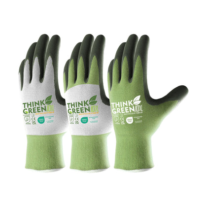 COOLJOB gardening gloves 3-pairs-pack: versatile for planting and pruning with recycled polyester.