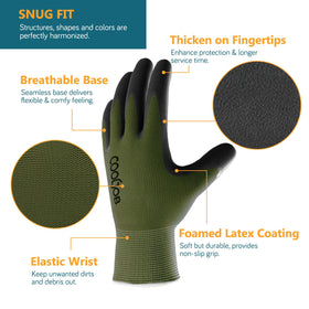 CoolJob gloves with a long cuff protect wrists and prevent dirt intrusion during outdoor tasks.