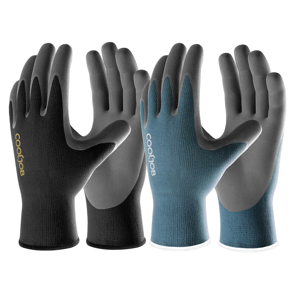 COOLJOB gardening gloves with breathable nitrile coating for secure grip in dry and wet conditions.