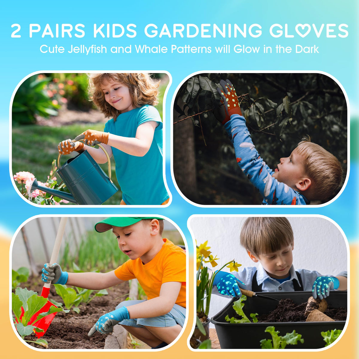 Glow-in-the-dark COOLJOB gloves increase dusk visibility during outdoor activities.