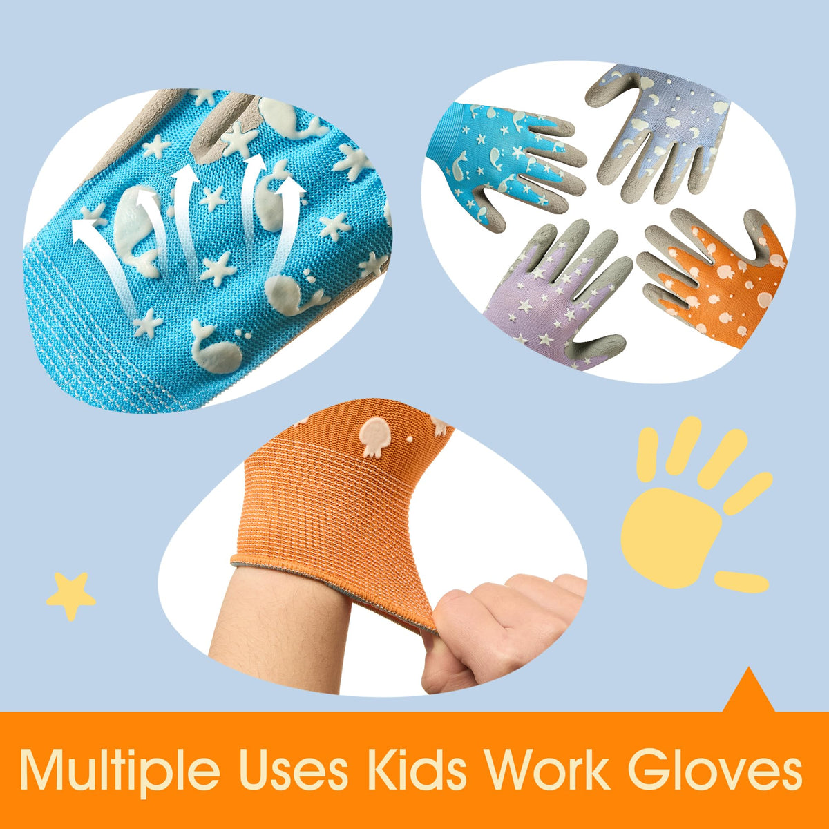 COOLJOB glow durable gloves protect against dirt and scrapes during garden tasks