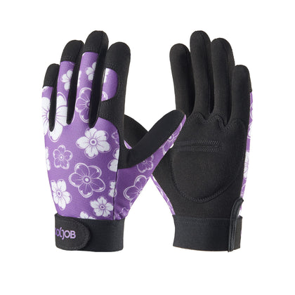 COOLJOB large gardening gloves protect hands during rose pruning with a durable faux suede grip.