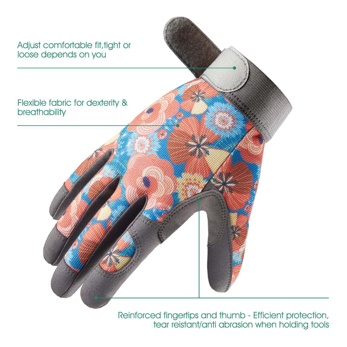 Cooljob women's garden gloves with padded palms for comfort during digging