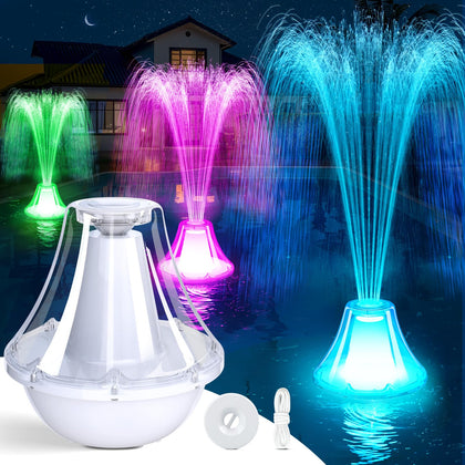 CoolPump bubbling spring pool fountain with soothing water spray for relaxing evenings.