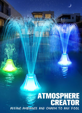 CoolPump LED light show enhances night swimming with vivid color transitions.