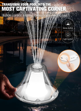 CoolPump translucent shell spreads light evenly across the water surface.