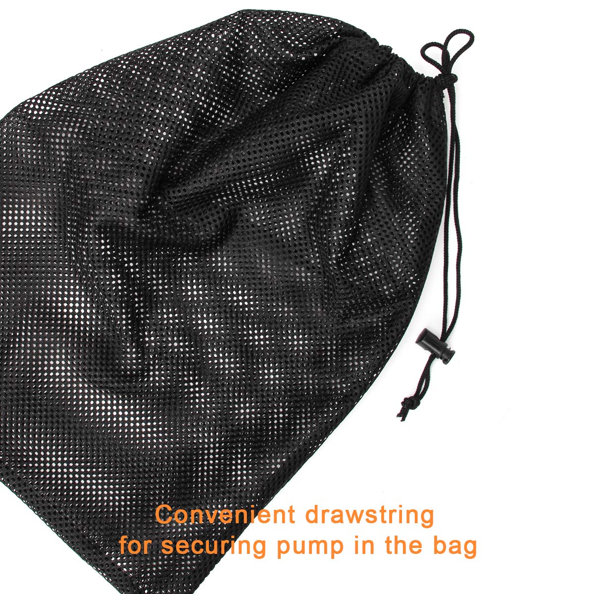 Coolrunner black pond filter bag shown in use for maintenance routines.