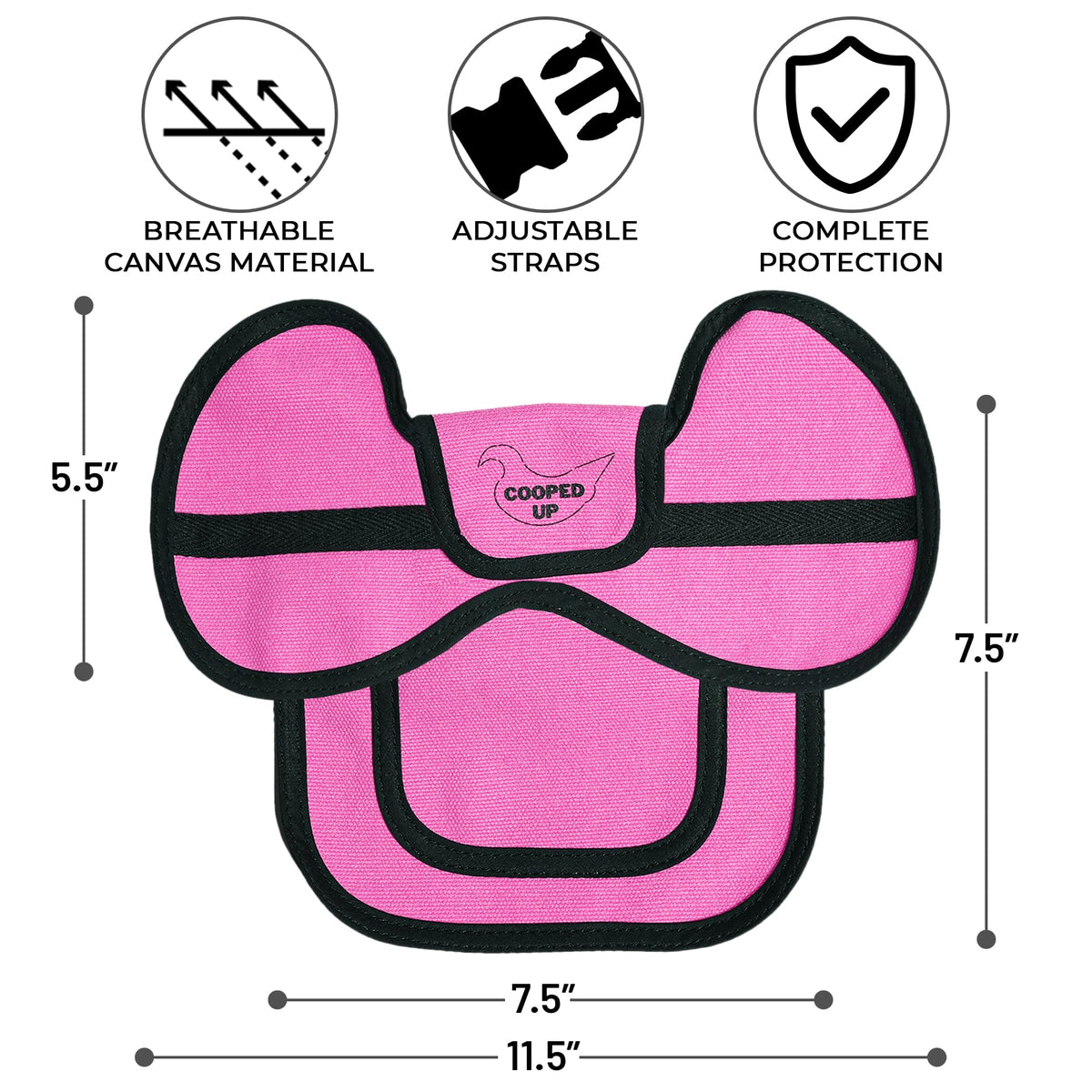 COOPED UP canvas chicken saddle pink breathable-material supports all-season comfort.