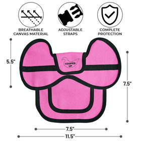COOPED UP canvas chicken saddle pink breathable-material supports all-season comfort.
