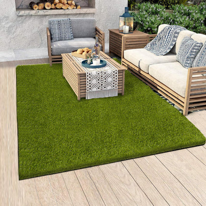 CooRug artificial grass outdoor 4x6 ft ultra-real look enhances patios.