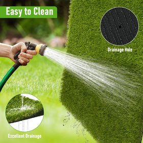 CooRug turf with drainage holes for quick cleaning and drying