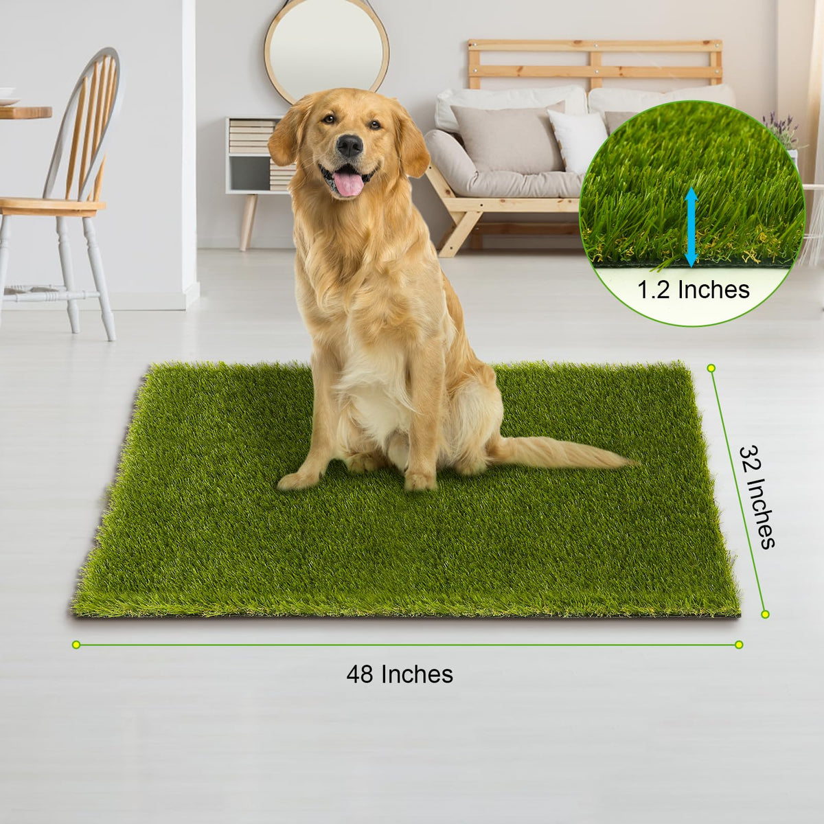 CooRug fake grass indoor outdoor mat with realistic lawn look.