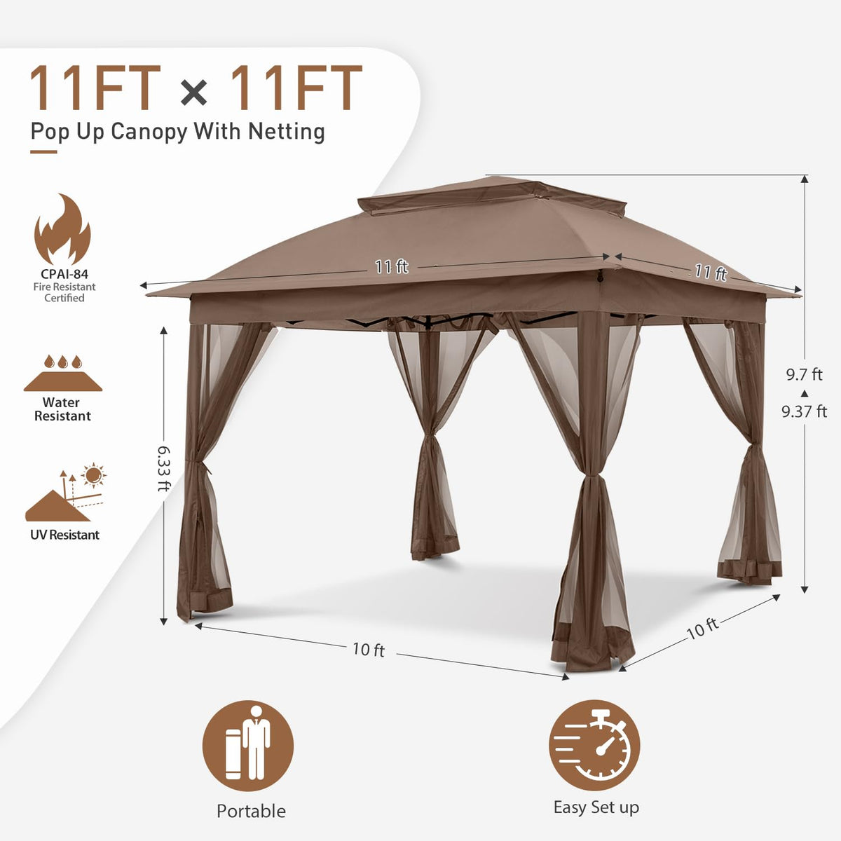 COOS BAY UPF50+ fabric shields from strong sun.