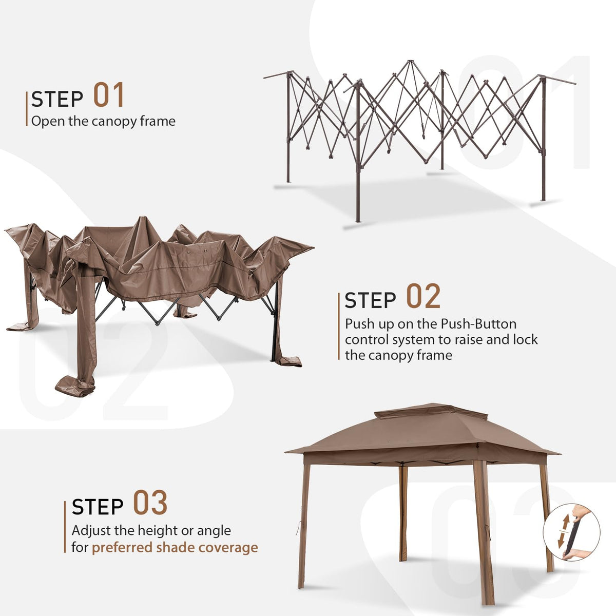 COOS BAY mesh sidewalls protect from insects while maintaining airflow.