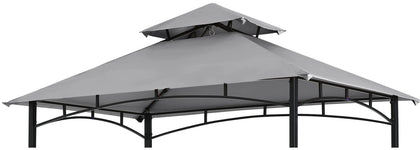 COOSHADE grill gazebo canopy grey top view showing a snug fit for model L-GG001PST-F