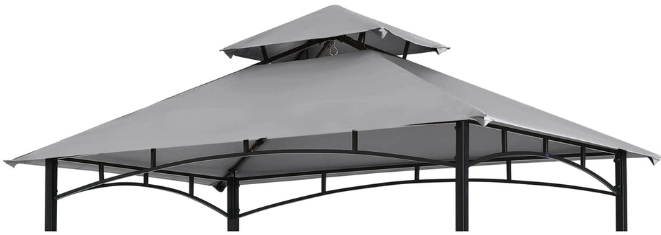 COOSHADE grill gazebo canopy grey top view showing a snug fit for model L-GG001PST-F