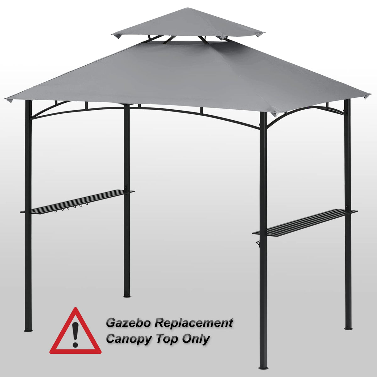 Detail of double-tier vented canopy design for airflow and shade