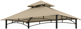 COOSHADE beige canopy front view for grill gazebo providing shade