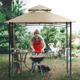 COOSHADE beige canopy includes installation hook for easy setup