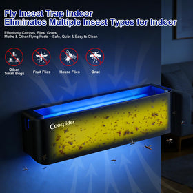 Coospider-REPTA UV fly light trap side view for discreet placement