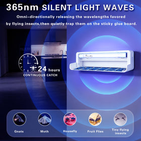 COOSPIDER UV blue-purple glow draws gnats and fruit flies for discreet control.