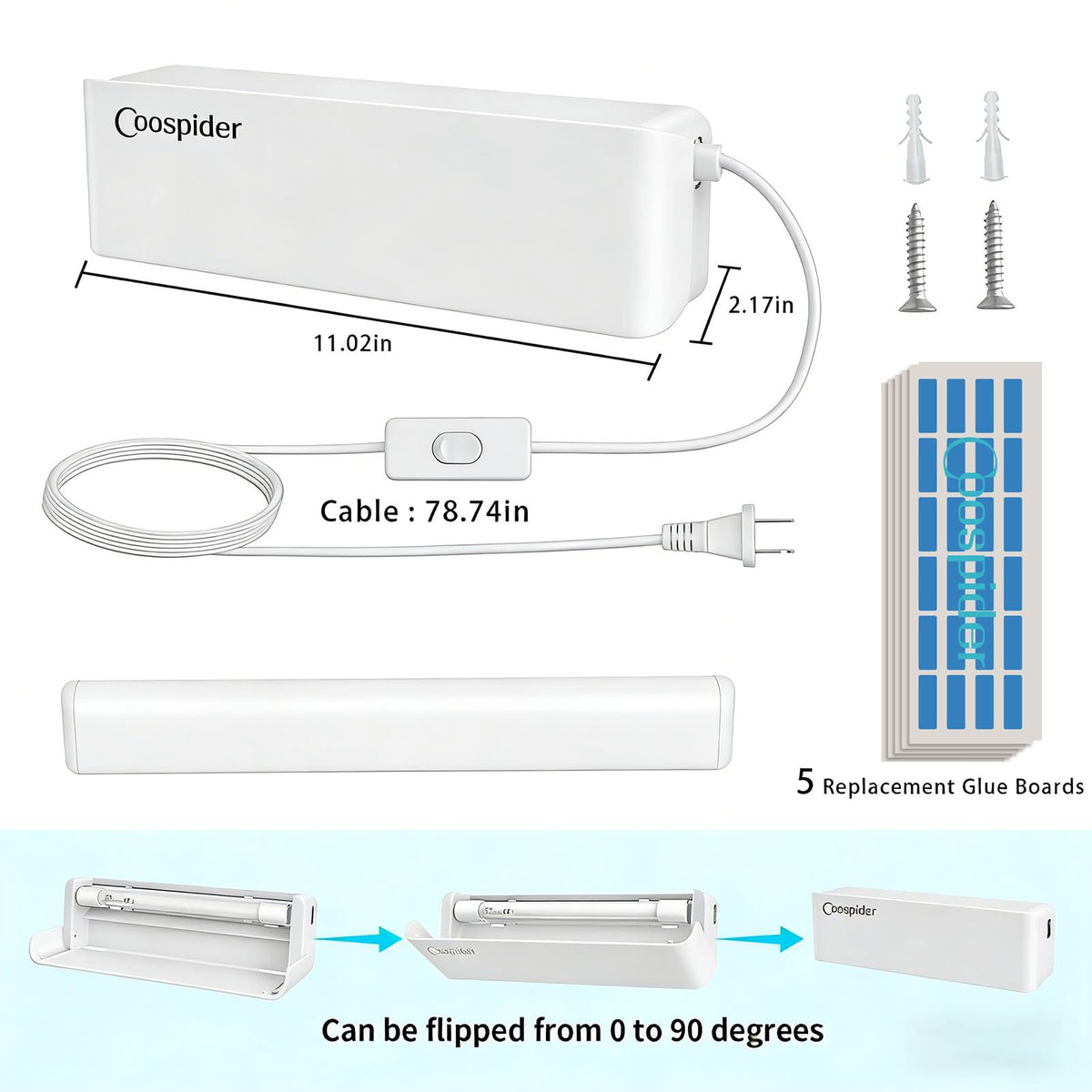 COOSPIDER UV EPA-registered device signals credibility for indoor use.