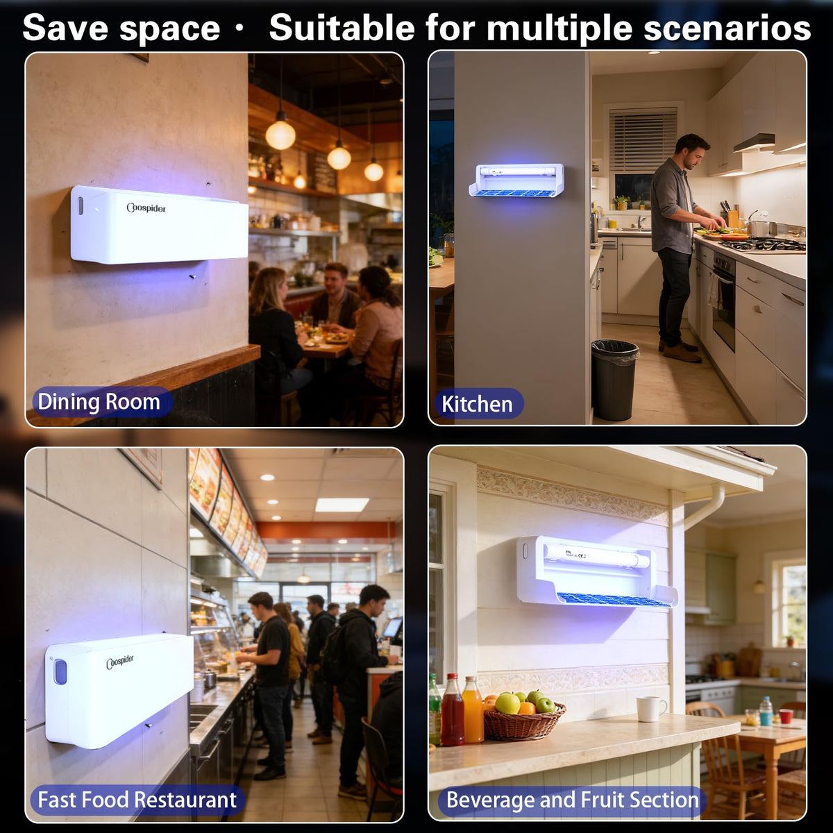 COOSPIDER UV quiet operation is ideal for bedrooms and study spaces.