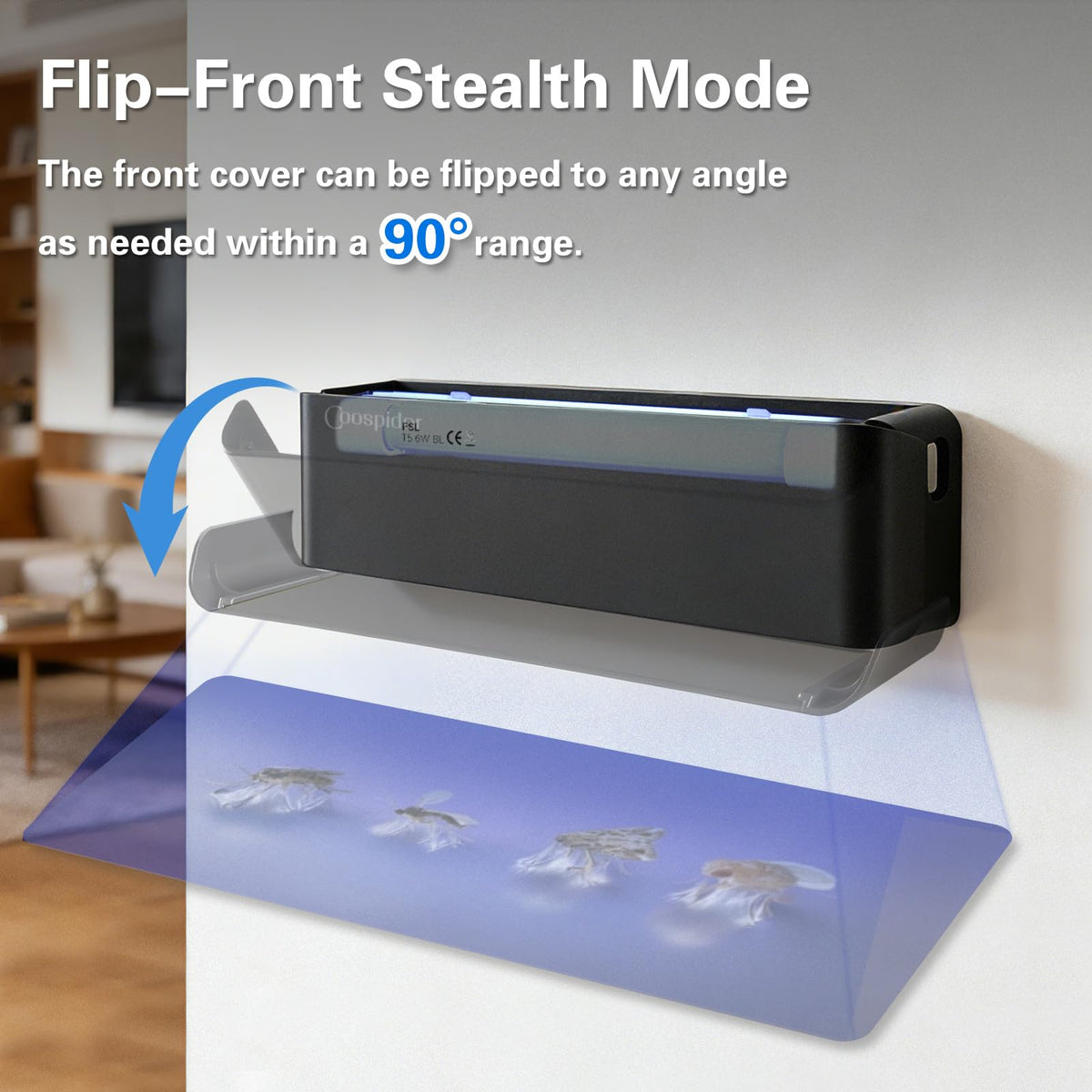 COOSPIDER UV five sticky glue boards included for extended trapping