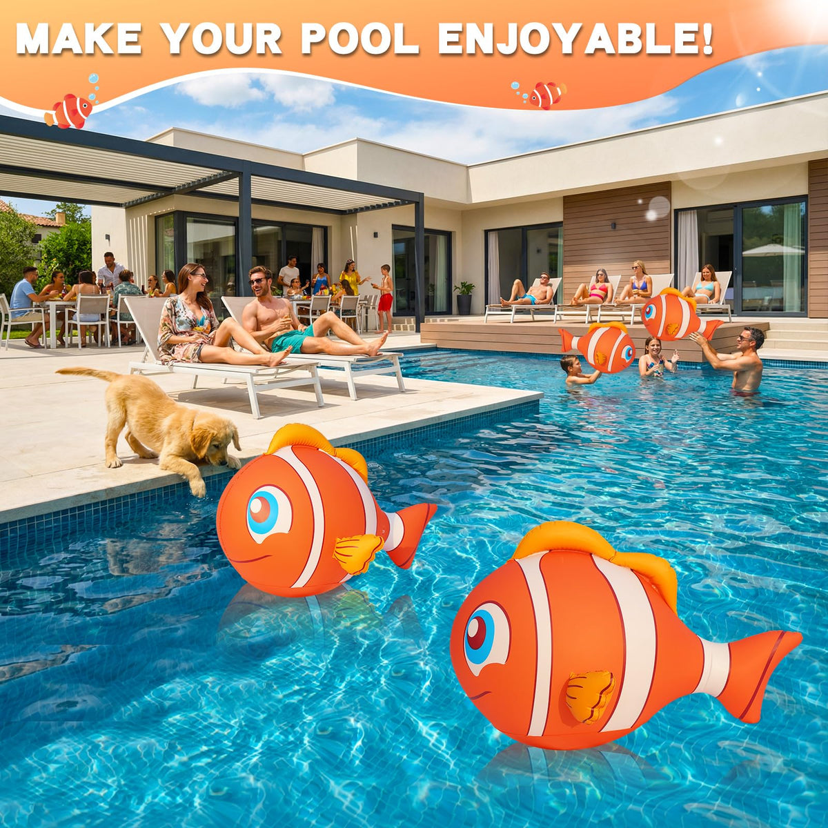 Cootway clownfish pool light enhances backyard gatherings and weddings with charm.