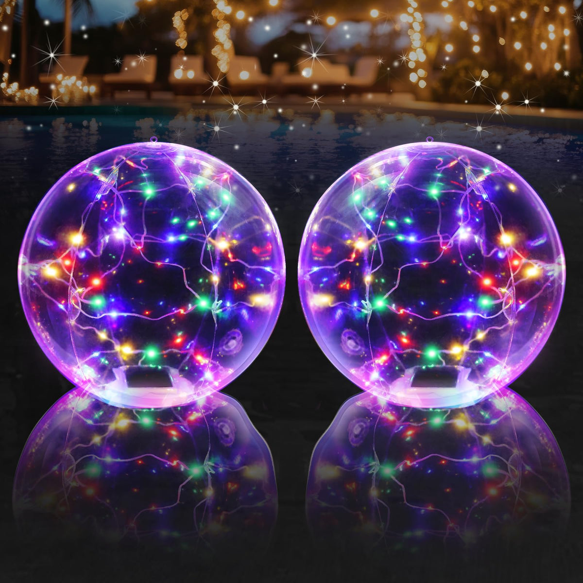 Cootway 15-inch RGB floating pool lights brighten evening pool parties