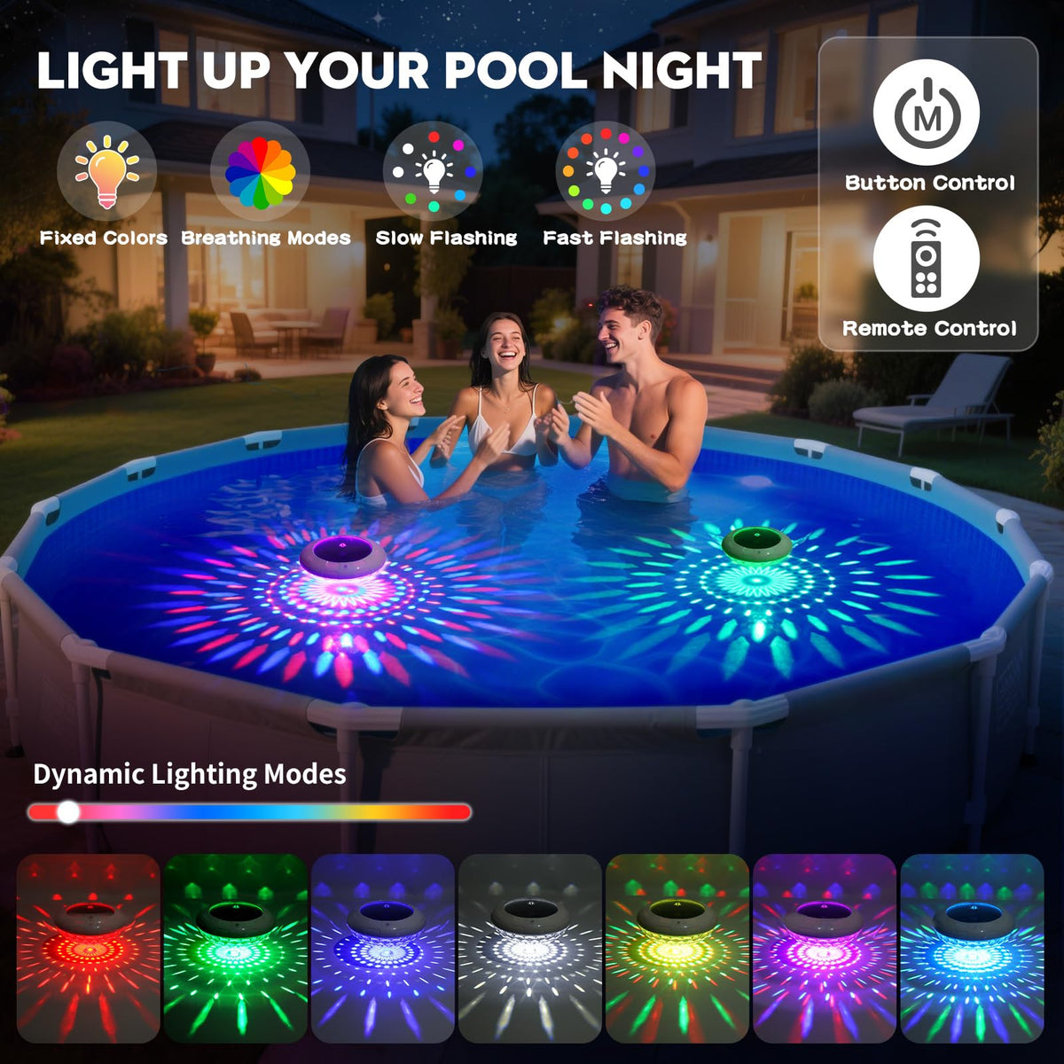 Cootway IP68 waterproof floating light designed for durable pool and outdoor enjoyment.
