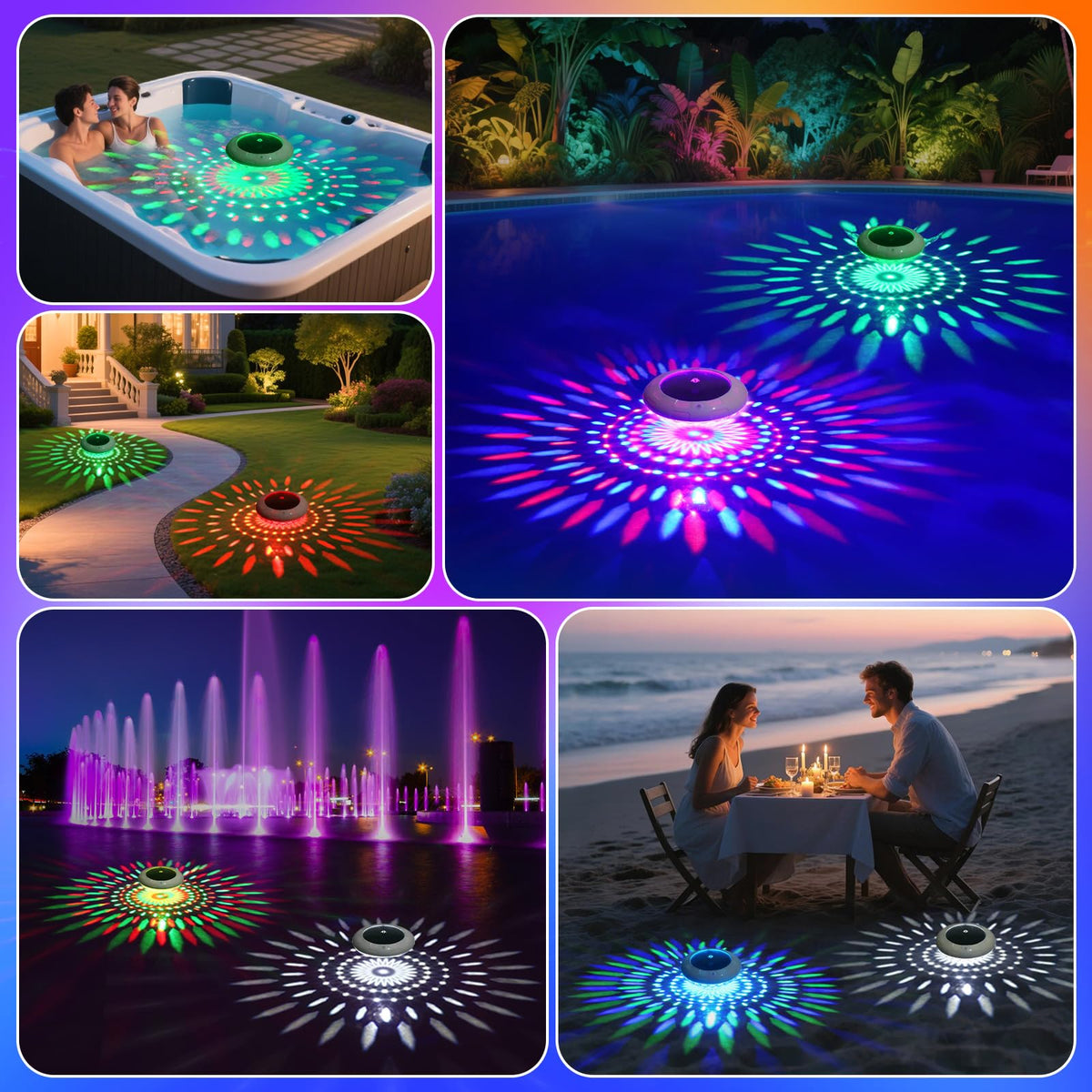 Cootway outdoor solar light adds mood lighting to poolside or patio.