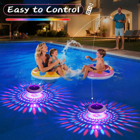 Cootway solar powered pool light charges in daylight for nighttime illumination.
